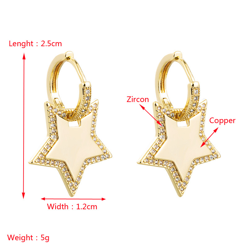 wholesale jewelry geometric stars moon copper earrings Nihaojewelrypicture1