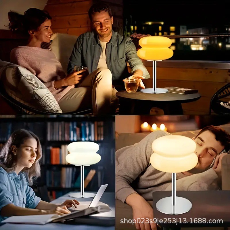 モダンでシンプルなバウハウス風USB給電式中古ナイトライト寝室雰囲気装飾中山照明LEDデスクランプ|undefined