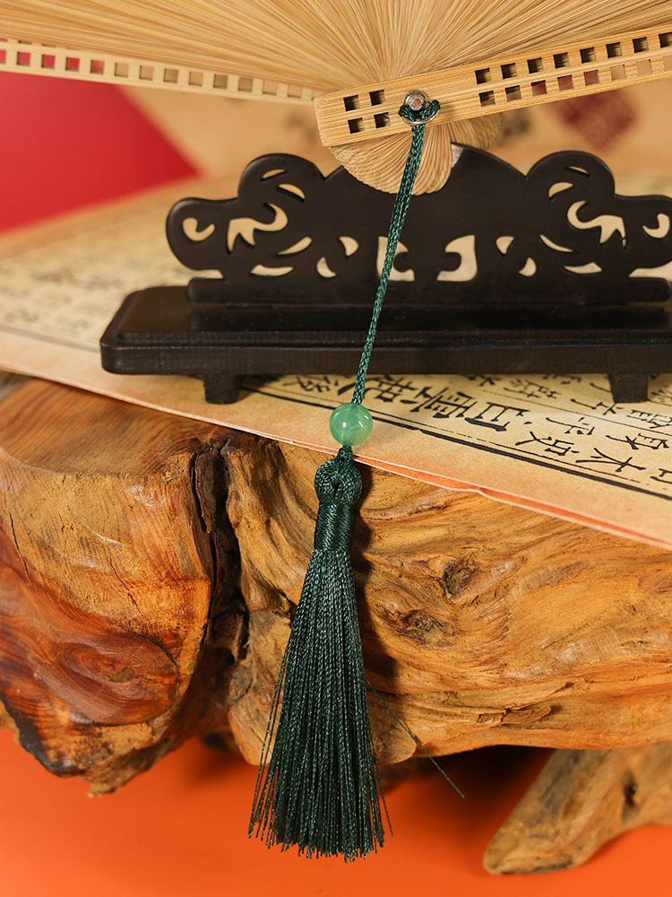 夏季古风折扇渐变黄折扇子金黄色中国风古风折叠竹扇男女绢布夏详情8