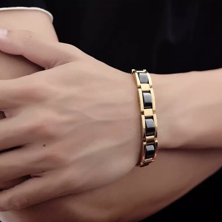 Herrearmbånd magnetisk i rustfrit stål med charms_voghion.com