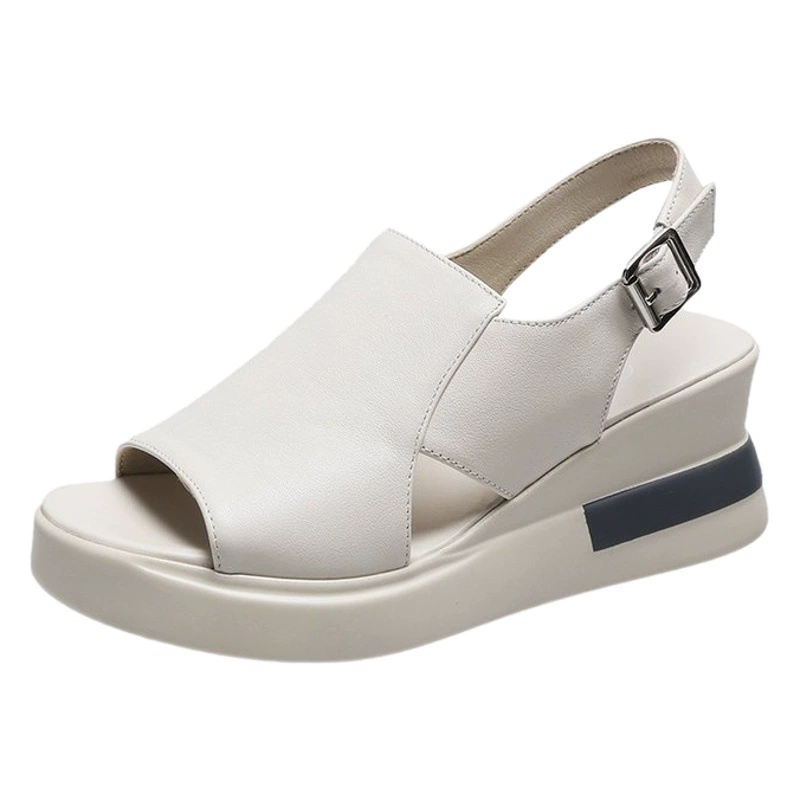 2023 летние новые сандалии на танкетке женские сандалии на высоком каблуке с открытым носком в сказочном стиле на толстой подошве сандалии с пряжкой 43