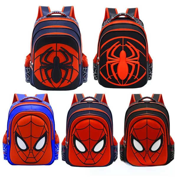 New Spider Children's Backpack, Lightweight, Spine-Protecting, Breathable, Waterproof, Cartoon Kindergarten Primary School Student School Bag