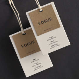 高档韩国牛皮纸现货服装logo订制吊牌定制复古网红风卡片挂牌制作
