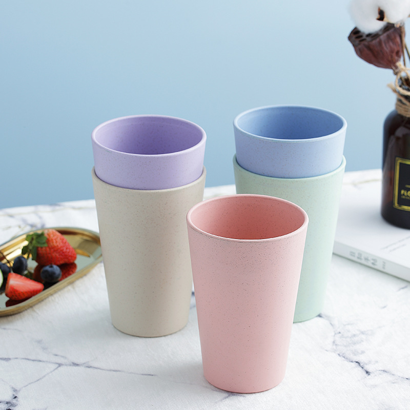 13 Medium Cups Wheat Straw Simple Water Cup Tea Cup Creative Student Milk Cup Large Capacity Cup Coffee Cup