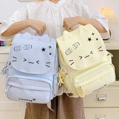 气哭黑猫双肩包书包颜文字透明痛包可拆卸吧唧谷子包韩版漫展娃包