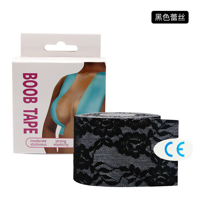 Pegatinas de encaje en el pecho en caja Negro