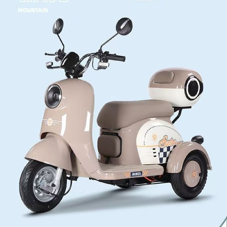 Triciclo Eléctrico Doméstico de Movilidad, Capacidad de Escalada 30°, Carga 200kg, para Adultos y Ancianos