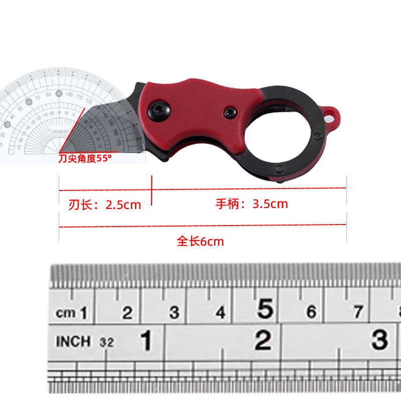 户外小刀高硬度迷你项链挂件狐狸爪子便携折叠刀居家旅游开箱折刀
