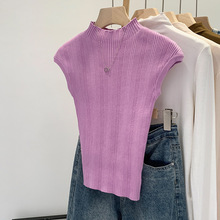 贴身半高领坎肩无袖内搭打底针织衫女装2025秋夏新款修身气质上衣