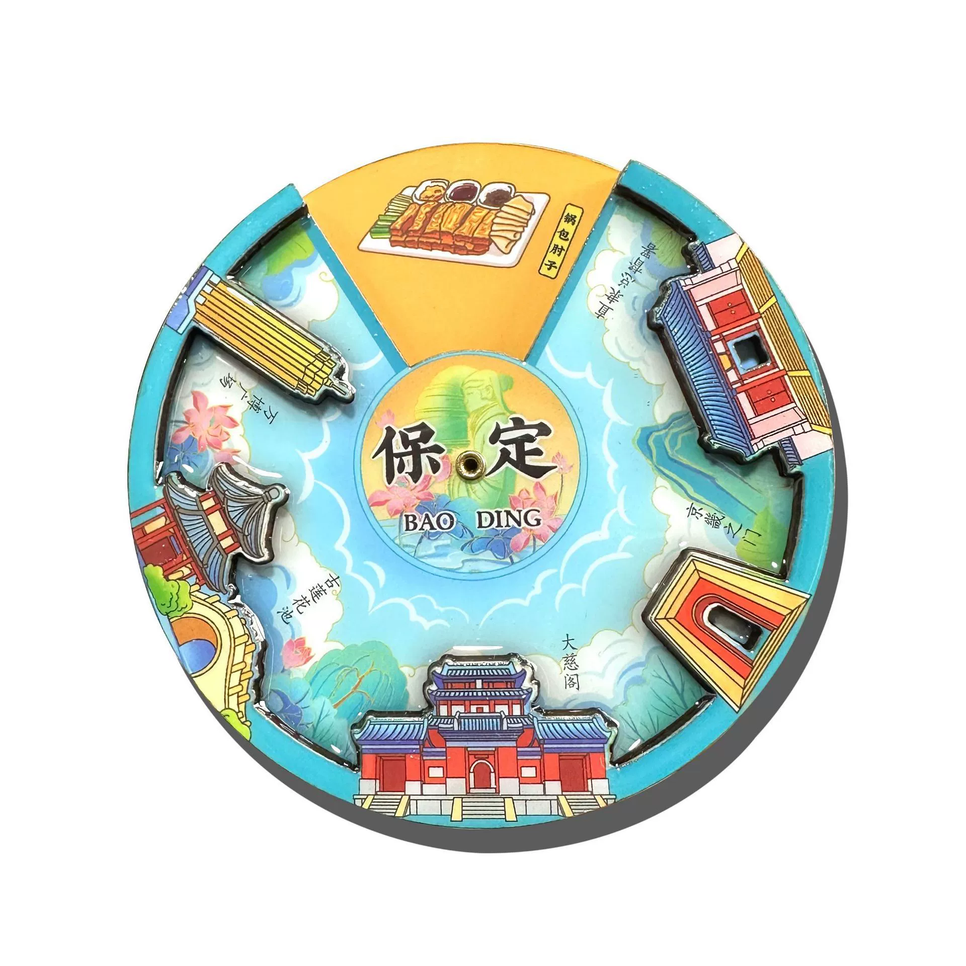 Fridge magnet, three dimensional wooden souvenir