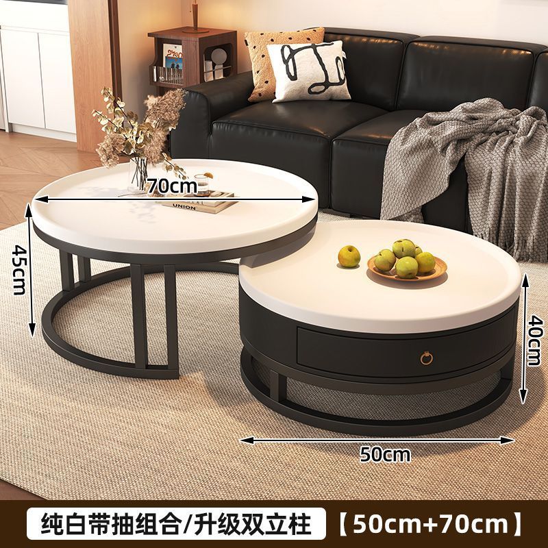 实木茶几客厅家用2025新款轻奢高级感极简小户型家用边几圆形茶几|undefined