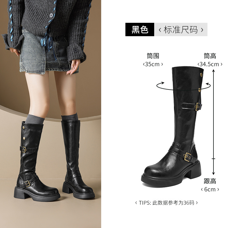 Augu Shi Deng botas marrones para mujeres 2026 nuevo verano de vello alto no más de la rodilla botas de caballero delgadas