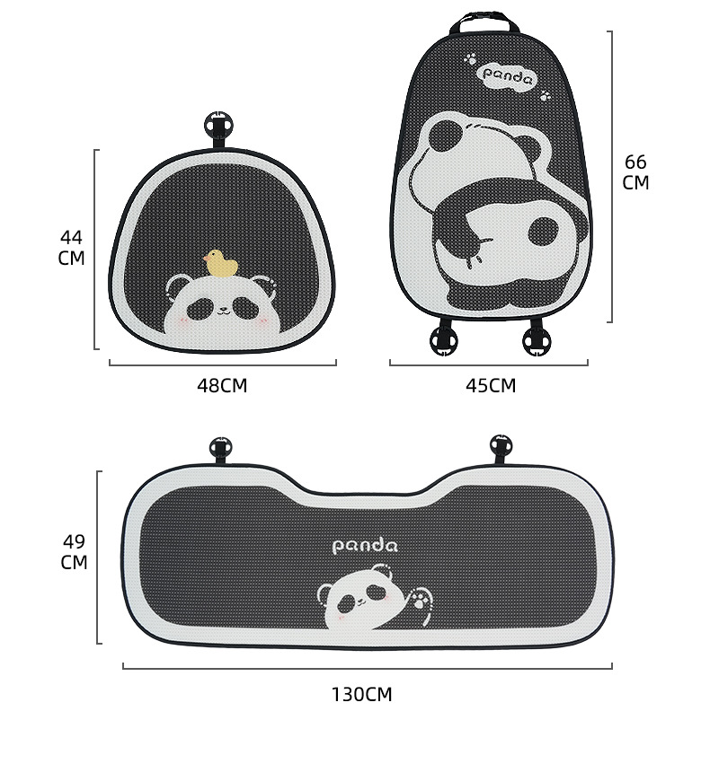 Blue Rain Car Seat Cushion, Suitable for All Seasons, Cartoon Cute Panda Car Seat Cover, Breathable Ice Silk Seat Cushion for the Car