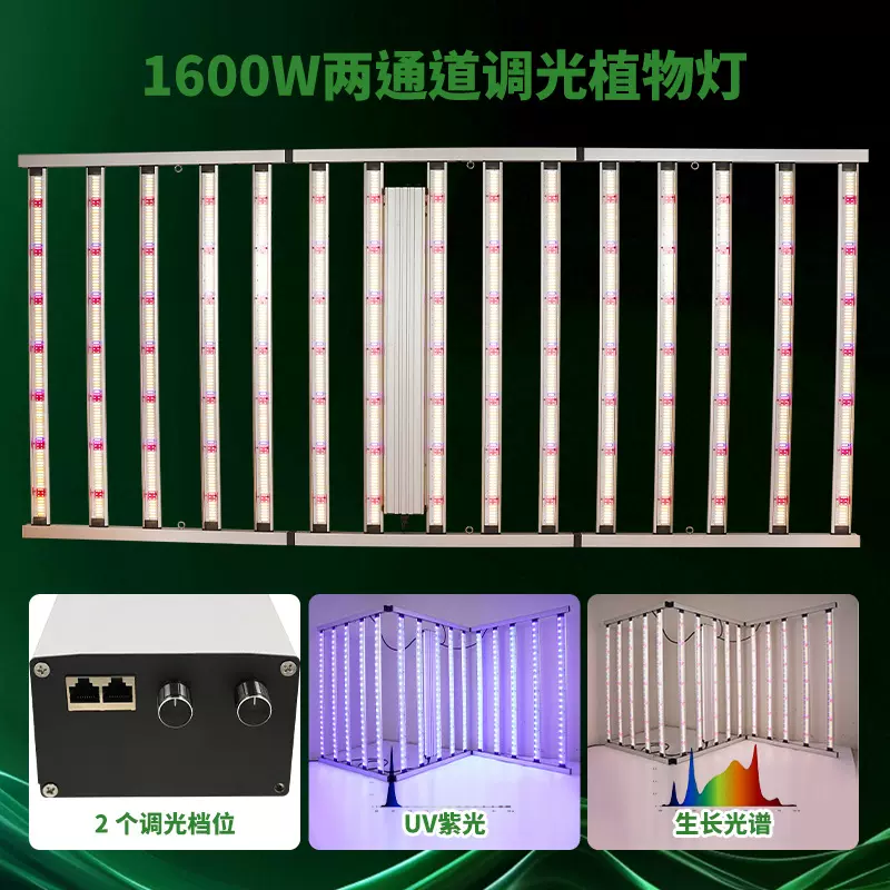 全光谱生长灯1500w美国加拿大跨境led温室仿太阳光专业植物补光灯