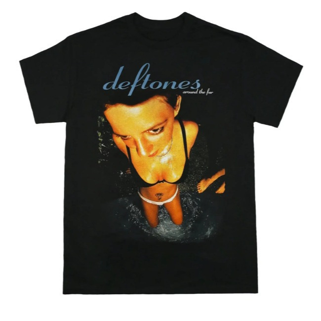 Foreign Trade T-Shirt Cross-Border Short-Sleeved Supply Deftones Around the Fur Black T-Shirt