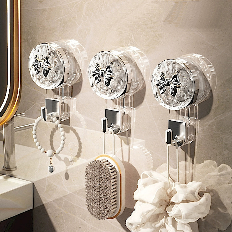 Ventosa fuerte gancho ponche-puerta de baño sin costuras adhesivo Adhesivo de pared vacío Toalla de baño colgando ropa gancho pegajoso