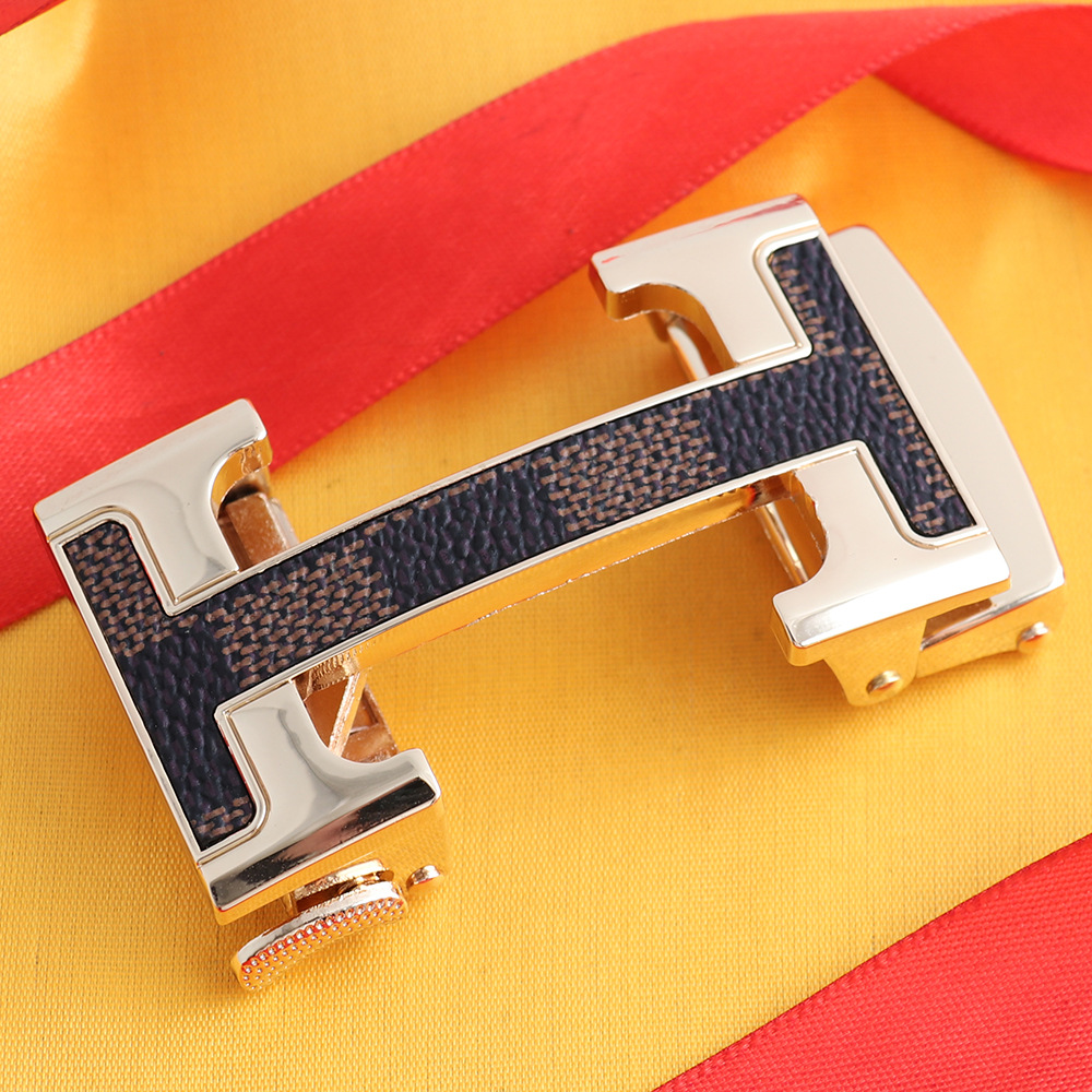 Hongsheng hebilla de fábrica hebilla automática cinturón de cuero cabeza de aleación hebilla de cinturón cabeza hebilla de parche a cuadros
