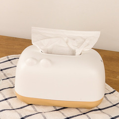 Tissue box for bathroom, living room, bedroom, cream style, cute rabbit, desktop paper box, can be printed with logo