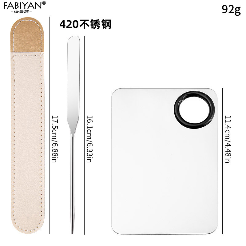 Nueva Fundación pala palillo de paleta de acero inoxidable Fundación raspador líquido de doble cabeza máscara de la Fundación raspado herramienta de maquillaje