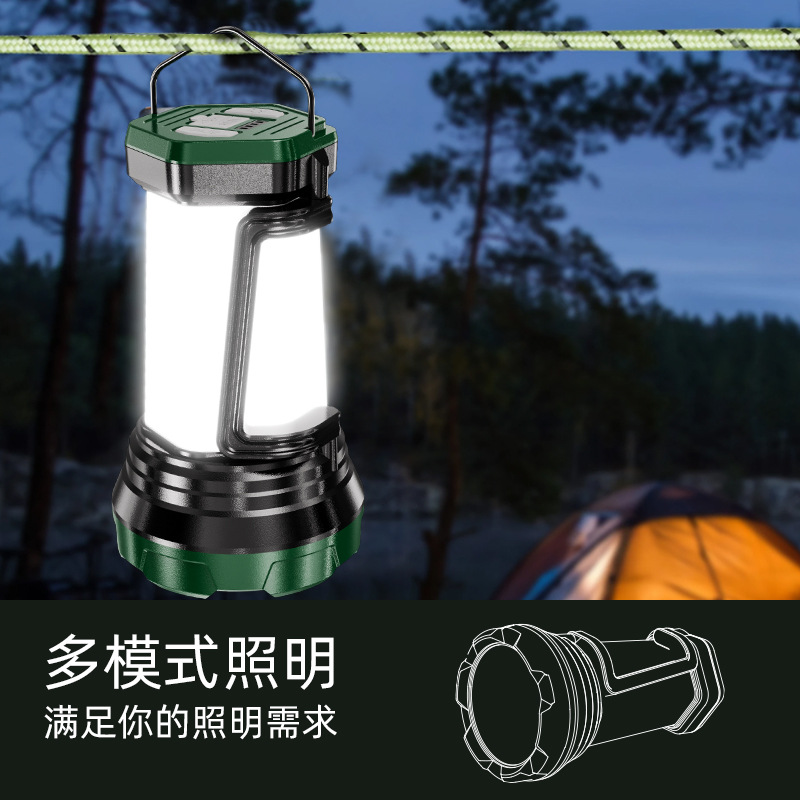 Lin Huo nuevo LED camping luz al aire libre impermeable multifuncional portátil camping luz USB recargable luz fuerte reflector