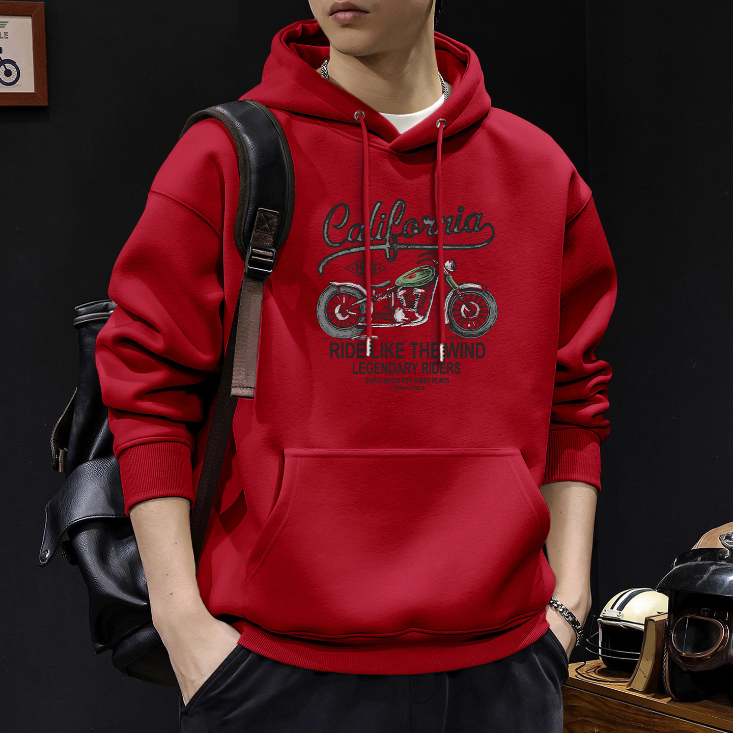 Japón suelto encapuchado otoño y invierno chaqueta de hombre nuevo chaqueta de letras retro hombre chaqueta de marca de moda pesada