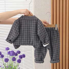 男童套装宝宝周岁小西装2春秋3礼服4一岁婴幼童5韩版儿童西服外套