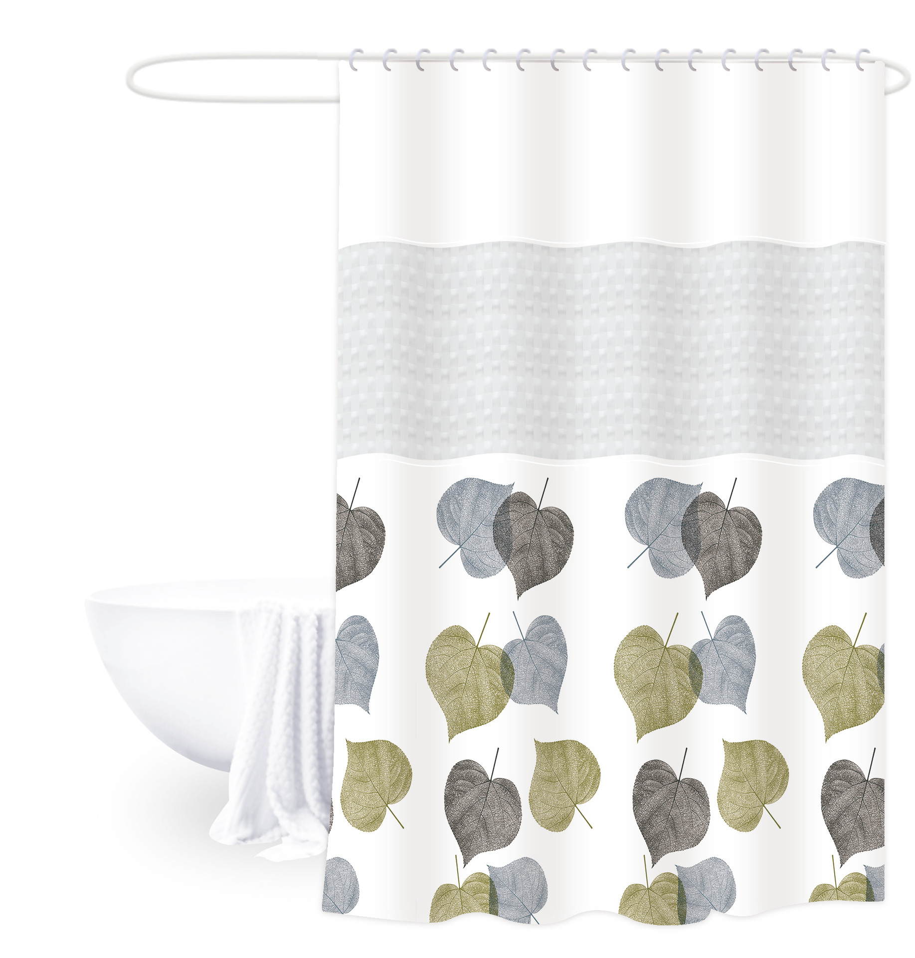 180*200 impresión engrosada de empalme cortina de ducha cortina de baño peva semi-transparente baño impermeable baño partición cortina de ducha