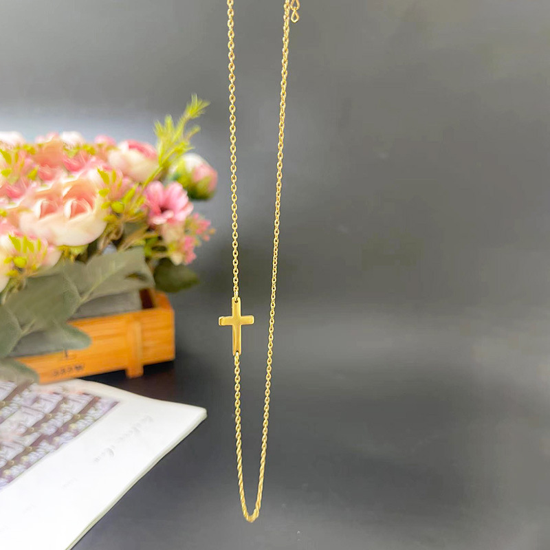 16g Weight 304 Stainless Steel Pendant Material Double Layer Necklaces, Pendant Necklace Classification 304 Stainless Steel Chain Material cable chain Chain Type 1 Piece Quantity Holiday, Daily Occasion 304 Stainless Steel Material Cross Pattern Women's Gender Casual, Simple Style Style 304 Stainless Steel Casual Simple Style Cross Double Layer Necklaces Pendant Necklace 2