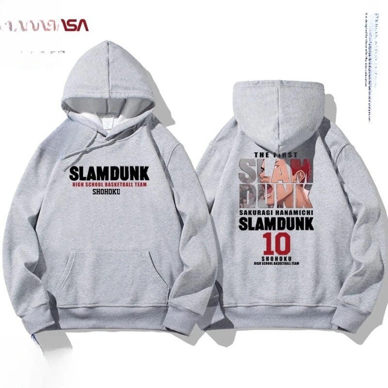 Nasa Autumn and Winter Collaboration Cartoon Dunk Print Student Hooded Sweatshirt for Men and Women with Velvet Long-Sleeve Pullover