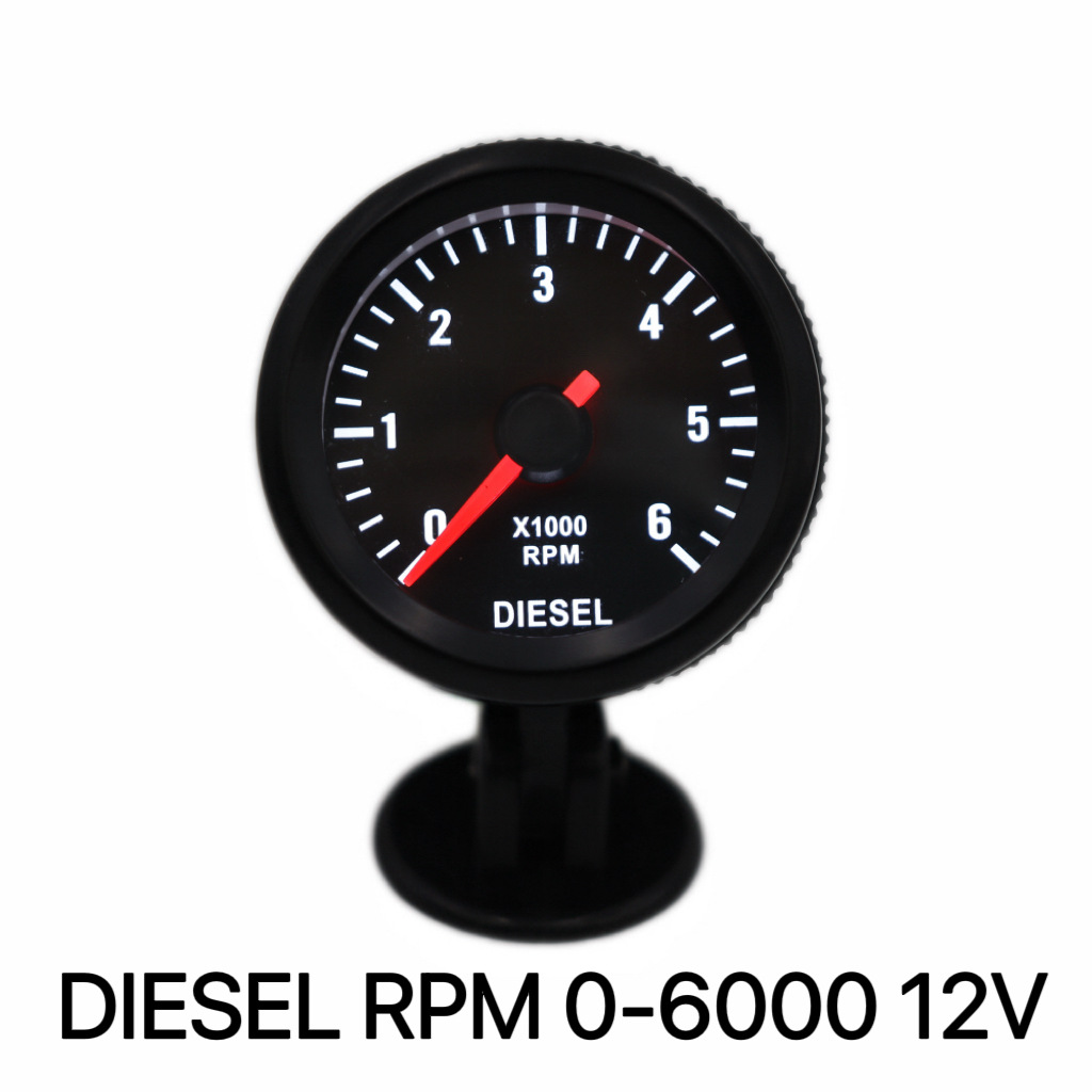 Qìchē 2" 52mm Diesel Tachometer 0-6000RPM 12V Car Meter (automobile instrument)