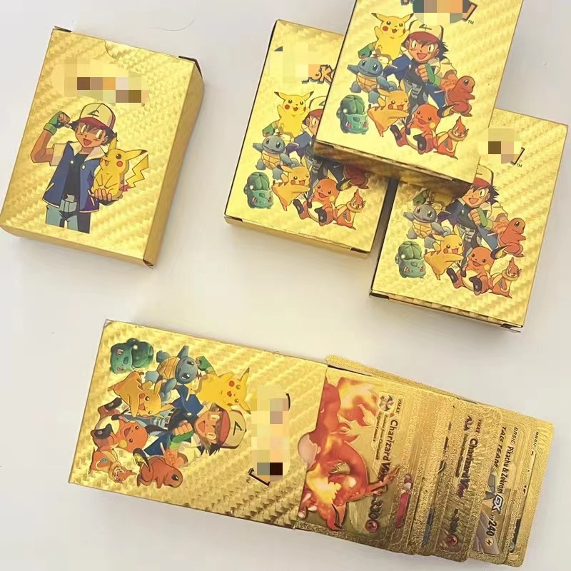 55 Pokemon Pikachu Gold and Silver Cards, featuring the little monsters, in English