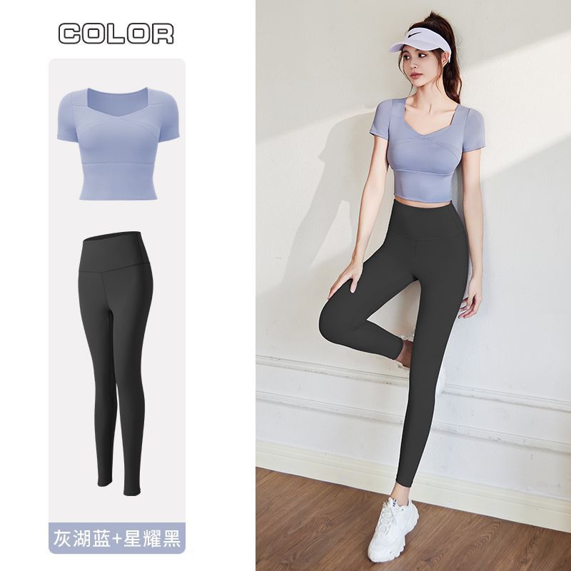 瑜伽服女套装套装女2025新款夏季专业跑步运动上衣普拉提训练健身|undefined