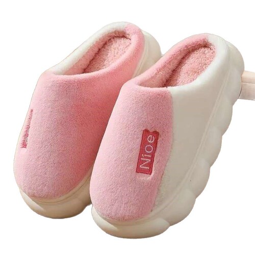 Anti-slip winter home slippers for men and women, couple home indoor use, plush cotton, wholesale, comfortable