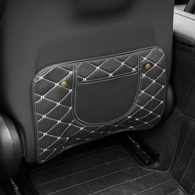 Car Anti-Kick Mat, Child Protection Mat, Car Interior Supplies, Anti-Dirt Protective Mat, Rear Seat Anti-Wear Mat, Cross-Border Wholesale (Chair back anti-kick pad) - black-short