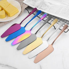 Cross-border stainless steel cake spatula baking triangle spatula pizza knife cheese dessert spatula kitchen home use with teeth bread spatula