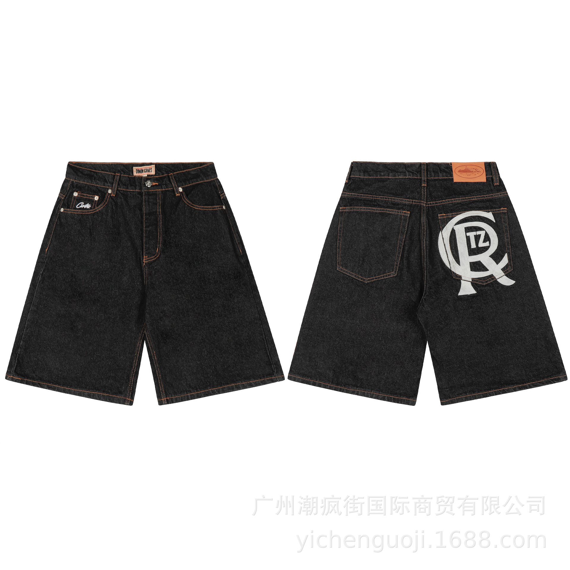 Pantalones cortos Alcatraz con estampado de barco, jeans Cortez, estilo hip-hop, skate, casual, marca de moda.