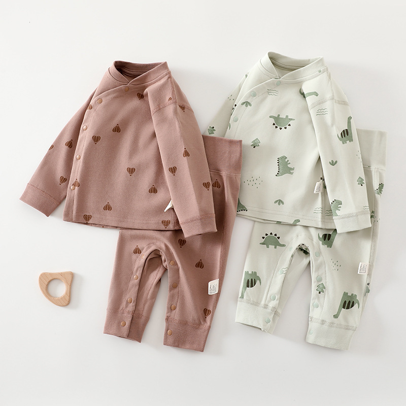 Newborn Baby Underwear Set Autumn Clothes and Pants Pajamas Long-Sleeve Long Pants Pure Cotton Base Layer Autumn Clothes and Pants