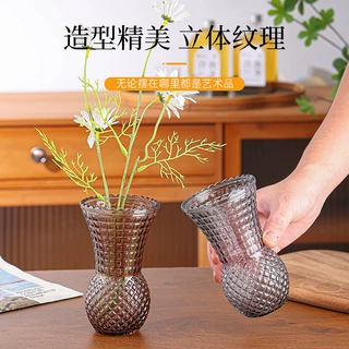 ins风高级感欧式简约玻璃小型透明花瓶高颜值客厅香薰瓶装饰摆件