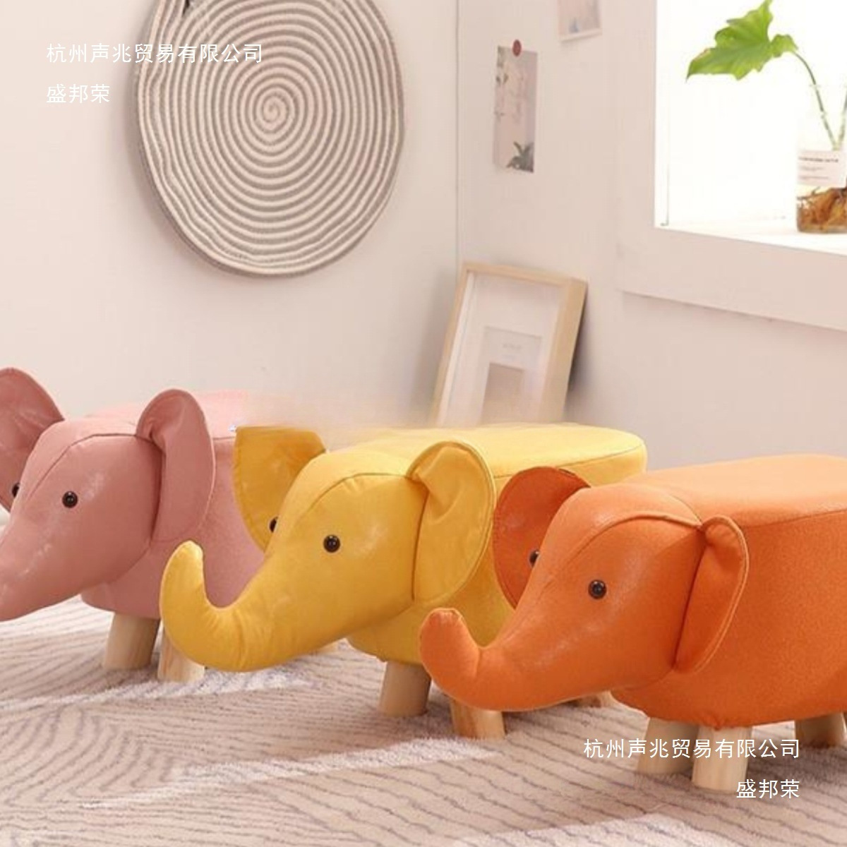 Manufacturer Internet Celebrity Stool Children's Animal Stool Solid Wood Shoe Changing Stool Creative Small Stool Home Living Room Cartoon Cute