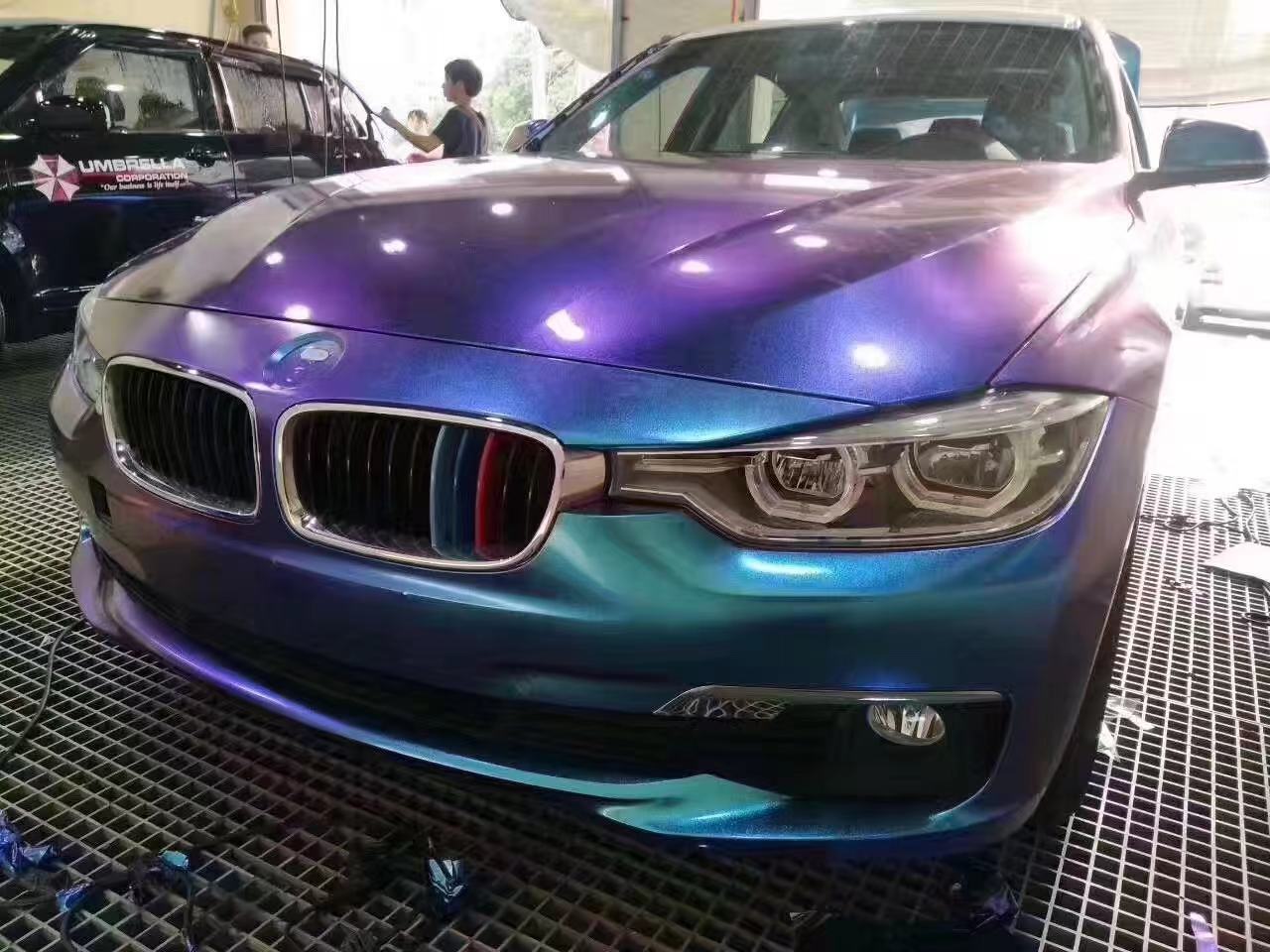 Car body color change film ceramic white chameleon bright white gradient gold red purple blue matte full car film