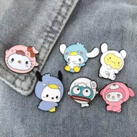 Трансграничная хит продаж, брошь Sanrio HelloKitty, значок в японском стиле, милая мультяшная булавка, декоративные ювелирные аксессуары