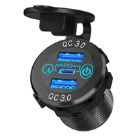 Автомобиль модифицированный RV модифицированный сенсорный переключатель QC3.03 двойной USB Touch зарядное устройство для мобильного телефона PD алюминиевый сплав