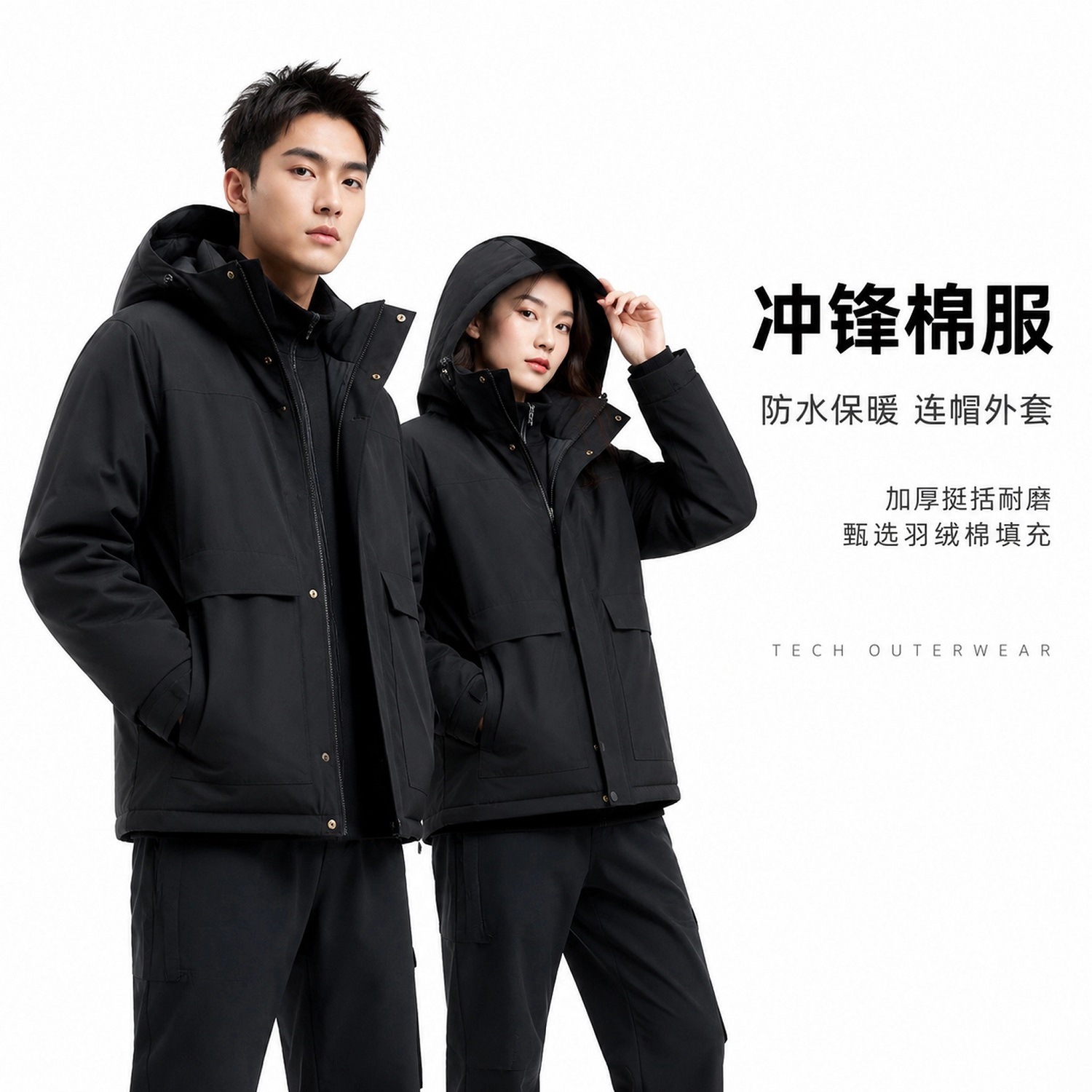 2026 New Model Cotton Jacket Outdoor Winter Coat Down Cotton Warm Waterproof Unisex Business Cotton Coat