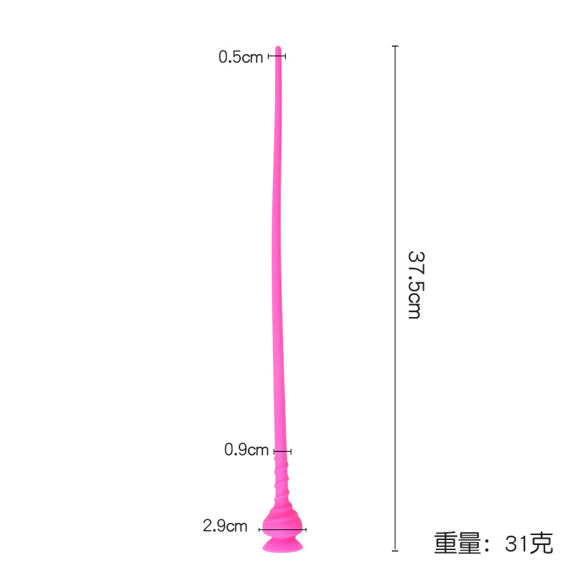 Extra-Long TPE Urethral Dilator Stick with Suction Cup Base, Manual Control, Purple — detail image 9