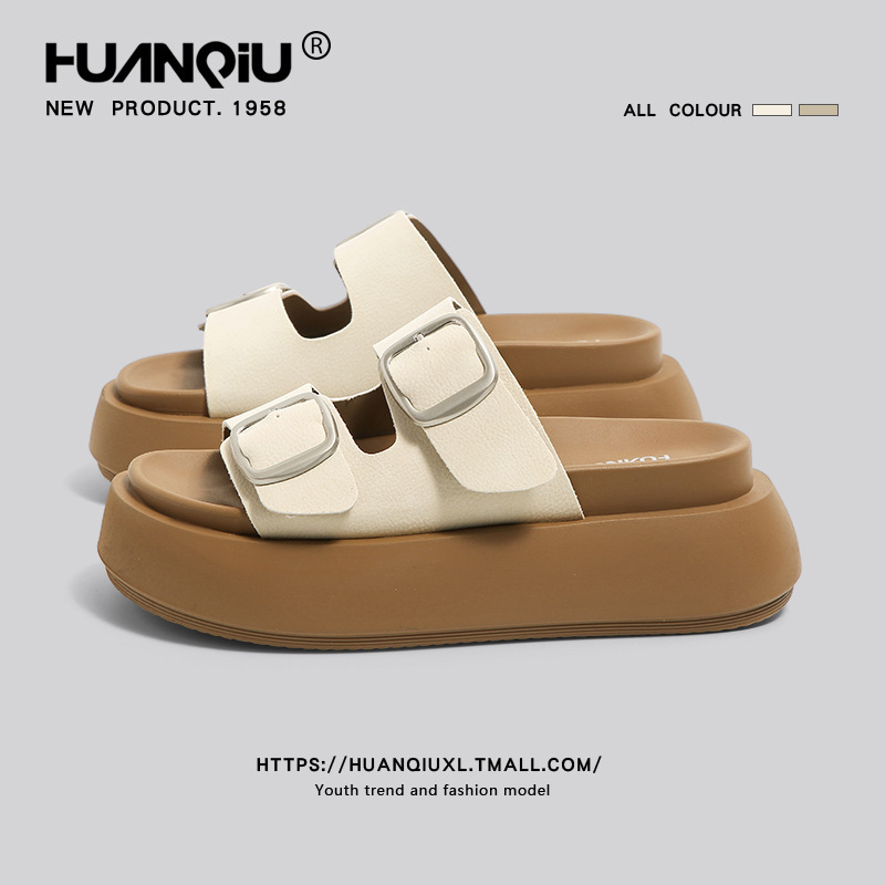 Universal Birkken Sandals Slippers Women's Summer Outer Wear 2024 New Thick Bottom Casual Soft Bottom Birkken One-word Beach Slippers