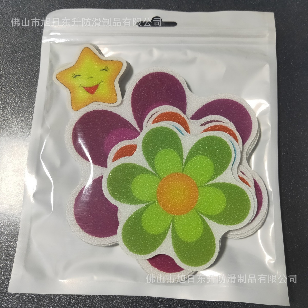 Colorido Flor de dibujos animados de goma PEVA pegatinas antideslizantes PU antideslizante tela antideslizante patrón de cinta antideslizante pegatinas de arena
