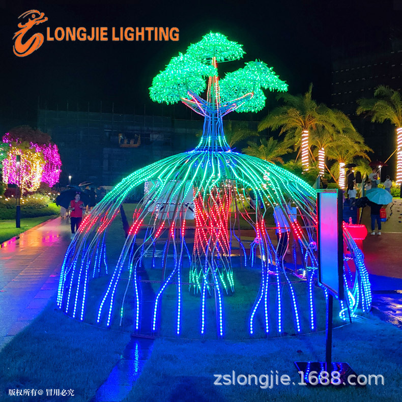 生命树高4米 直径4米6 铁架款配3个互动鼓生命树灯 (32