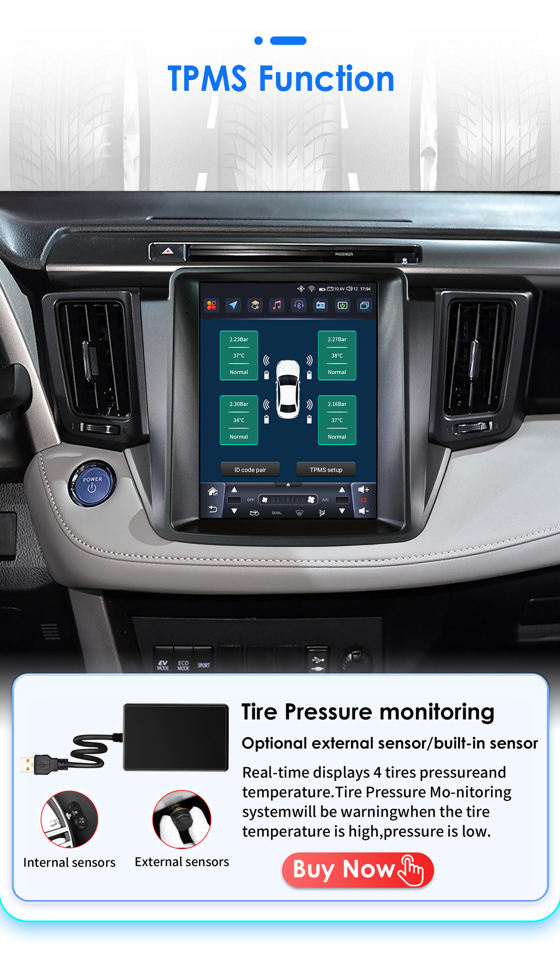 Suitable for 13-18 Toyota Rav4 car radio multimedia player car GPS vertical screen navigator