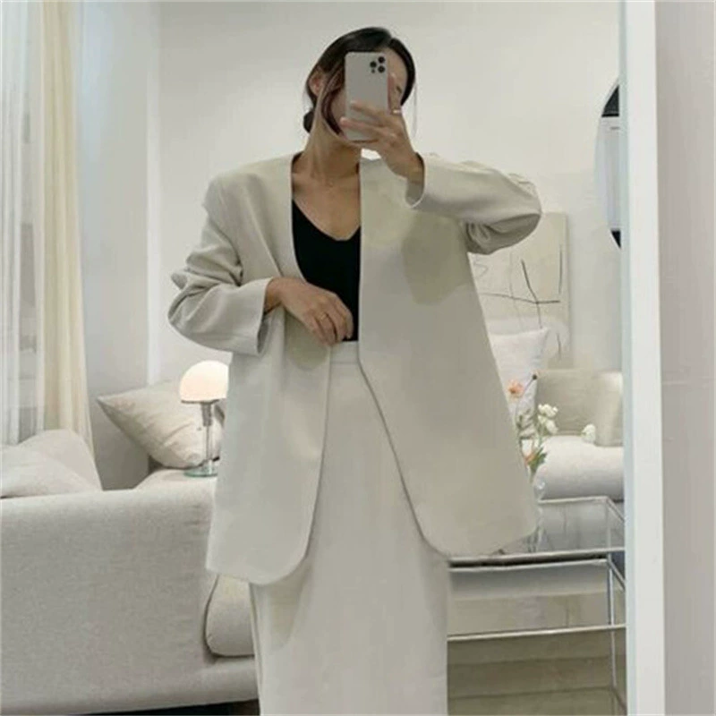 Весенний и осенний корейский chic осенний темперамент V-образный шнур пиджак с высокой талией