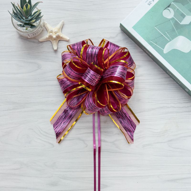 Fábrica directa 50 nuevo hilo de nieve corteza estriado flor de Navidad embalaje de regalos de Hong Kong mano flor perezosa nudo